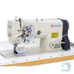 Shunfa SF 845 H двухигольная машина с функцией отключения иглы, игольным продвижением материала и увеличенными челноками