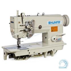 Shunfa SF 845 M двухигольная машина с функцией отключения иглы и игольным продвижением материала