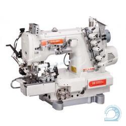 Siruba C007KD-W532-356/CR/CX/UTP/CL/RLP распошивальная машина для вшивания резинки, с рукавной платформой, роликами для вшивания резинки "в кольцо" и ножом для обрезки края материа