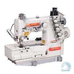 Siruba F007KD-W122-364FHA/UTK трехигольная пятиниточная машина цепного стежка (распошивалка) с прямым приводом и устройством обрезки нити