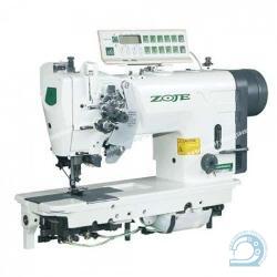 ZOJE ZJ 2875-BD-D3/PF промышленная двухигольная машина с автоматикой для средних и тяжелых тканей с механизмом отключения игл и увеличенными челноками